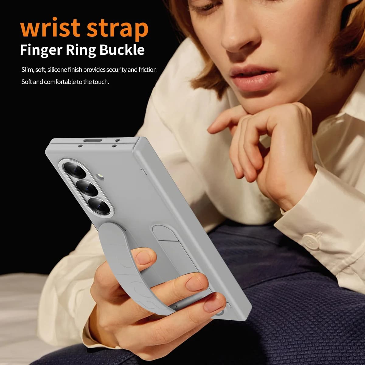 Custodia ultra antiurto per Samsung Galaxy Z Fold 7 – Cover completa per PC con cinturino da polso, protezione schermo integrata,