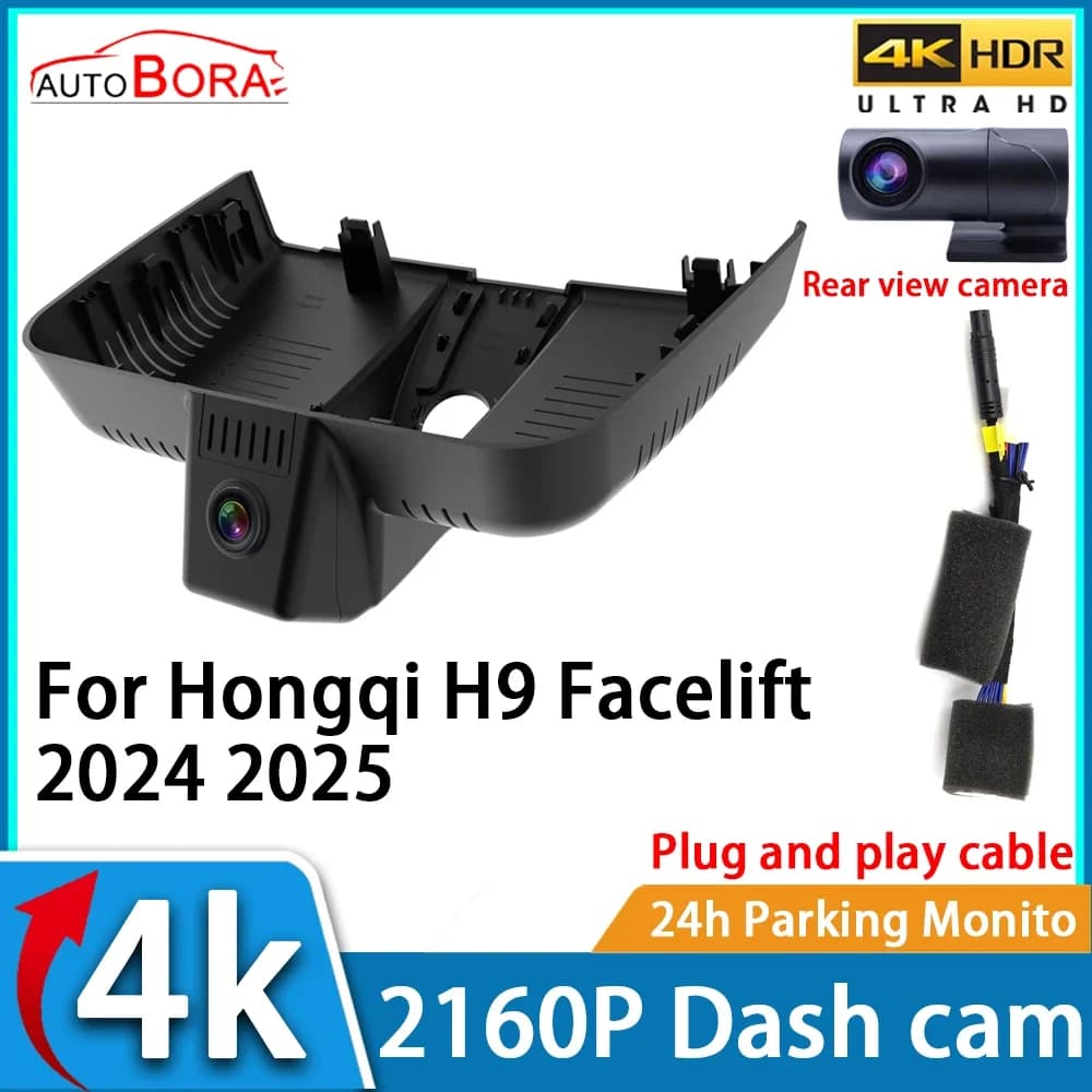 ZhuCamX Car Recorder Night Vision 4K UHD 2160P DVR Dash Cam for Hongqi H9 Facelift 2024 2025
