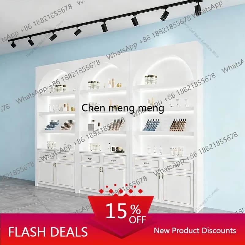 Q181 Nordic Minimalist Cosmetics Display Cabinet Beauty Salon Skin Care Products Nail Polish Display Rack Commercial Furniture