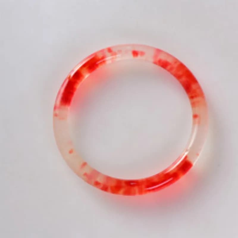 Jade bracelet with red floating flower, fine round bar, ice seeds, fine round bar, jingle bracelet, girl temperament gift, fashionable gift