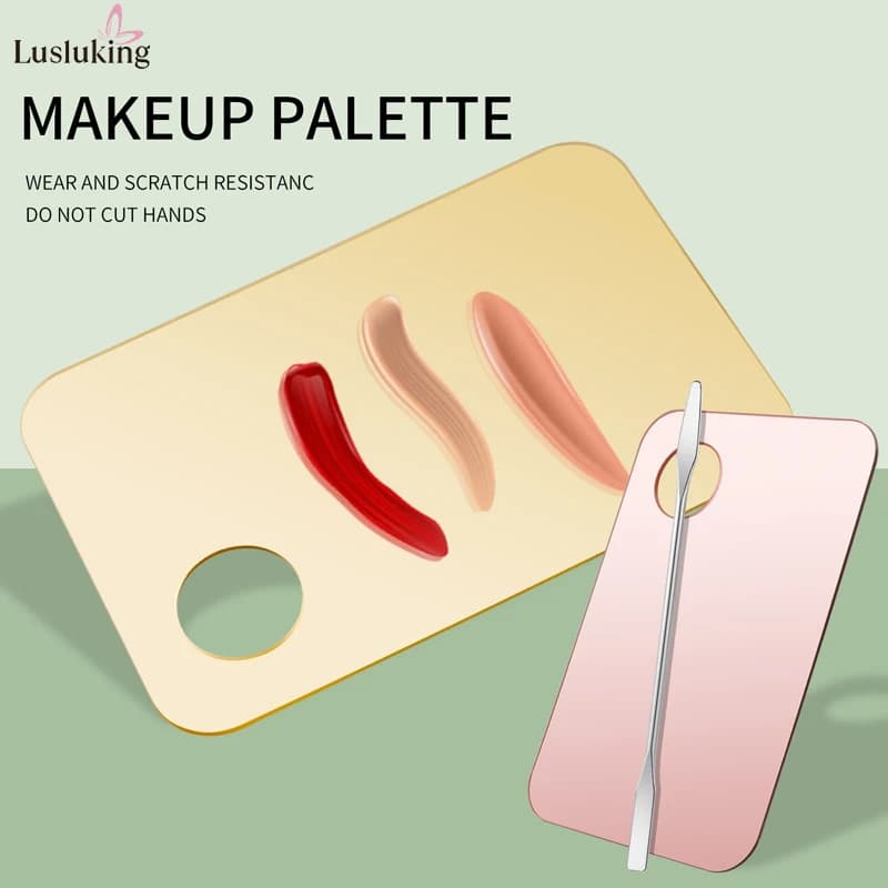 Acrylic Tablet Gold/pink Mixing Rod Makeup Painting Nail Polish Set of Mixed Instruments Palettes for cream foundation