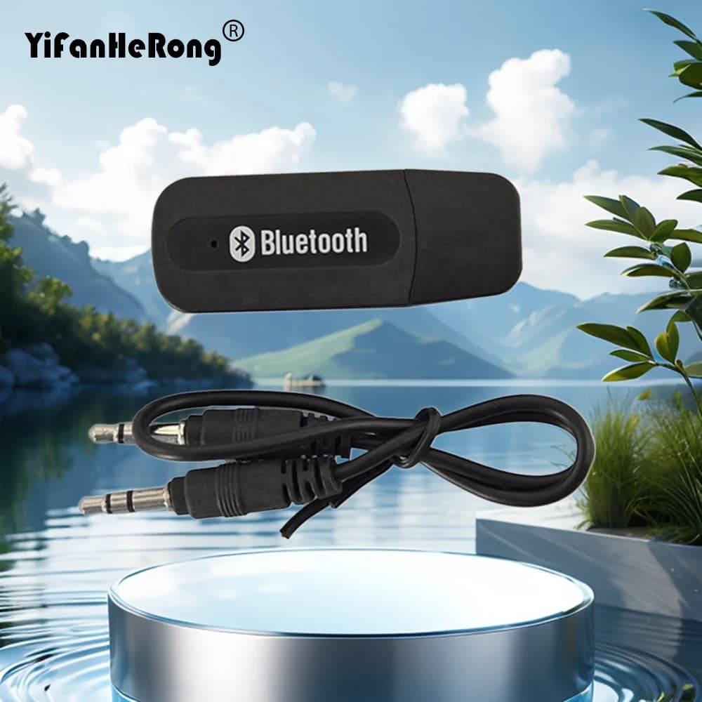 Adattatore USB Mini ricevitore musicale Audio stereo Compatibile con Bluetooth 3,5 mm AUX Wireless per Smart Phone Kit per auto Adattatore musicale