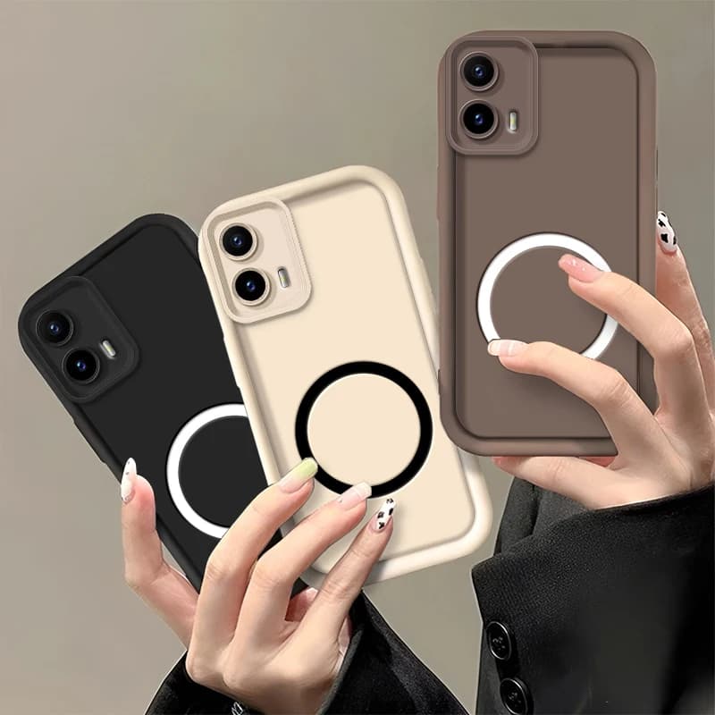 Phone Case For Motorola Moto G04 G05 G10 G04S E15 G30 G20 G15 G24 Power Case Shockproof Silicone Soft Cover Magnetic Sticker