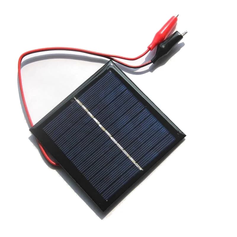 Pannello solare da 1 W 5,5 V per luci da giardino Giocattoli Cella solare in polietilene con caricabatterie a coccodrillo per batterie da 3,7 V Progetti fai da te 95 * 95MM