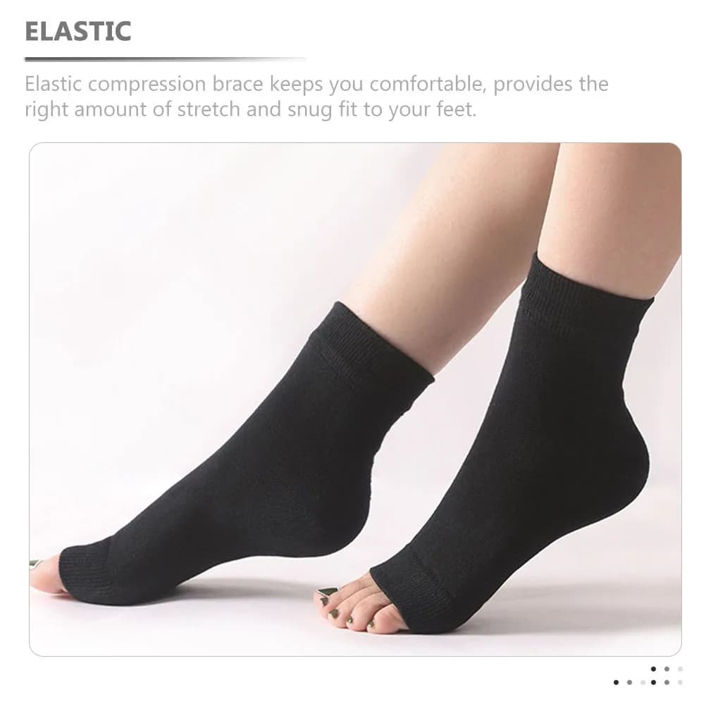 2 paia di calzini a compressione leggeri e traspiranti per tutore per caviglia, supporto elastico, sollievo dal dolore per fascite plantare del piede