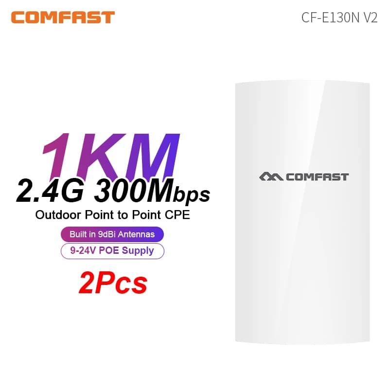 Comfast 300Mbps 2.4GHz Router Wifi CPE esterno Punto di accesso WiFi Gamma ponte wireless Extender Wifi Ripetitore Wifi per telecamera IP