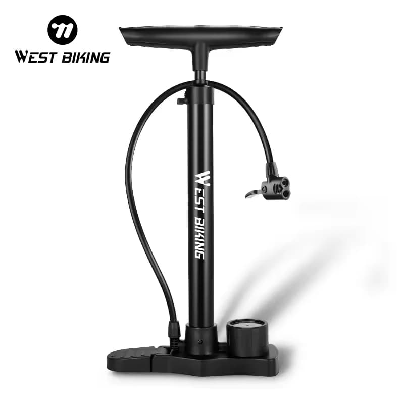Pompa da bicicletta ad alta pressione 160PSI Pompa da ciclo con valvola multiuso con manometro Pompa da bici in acciaio inossidabile solido e durevole