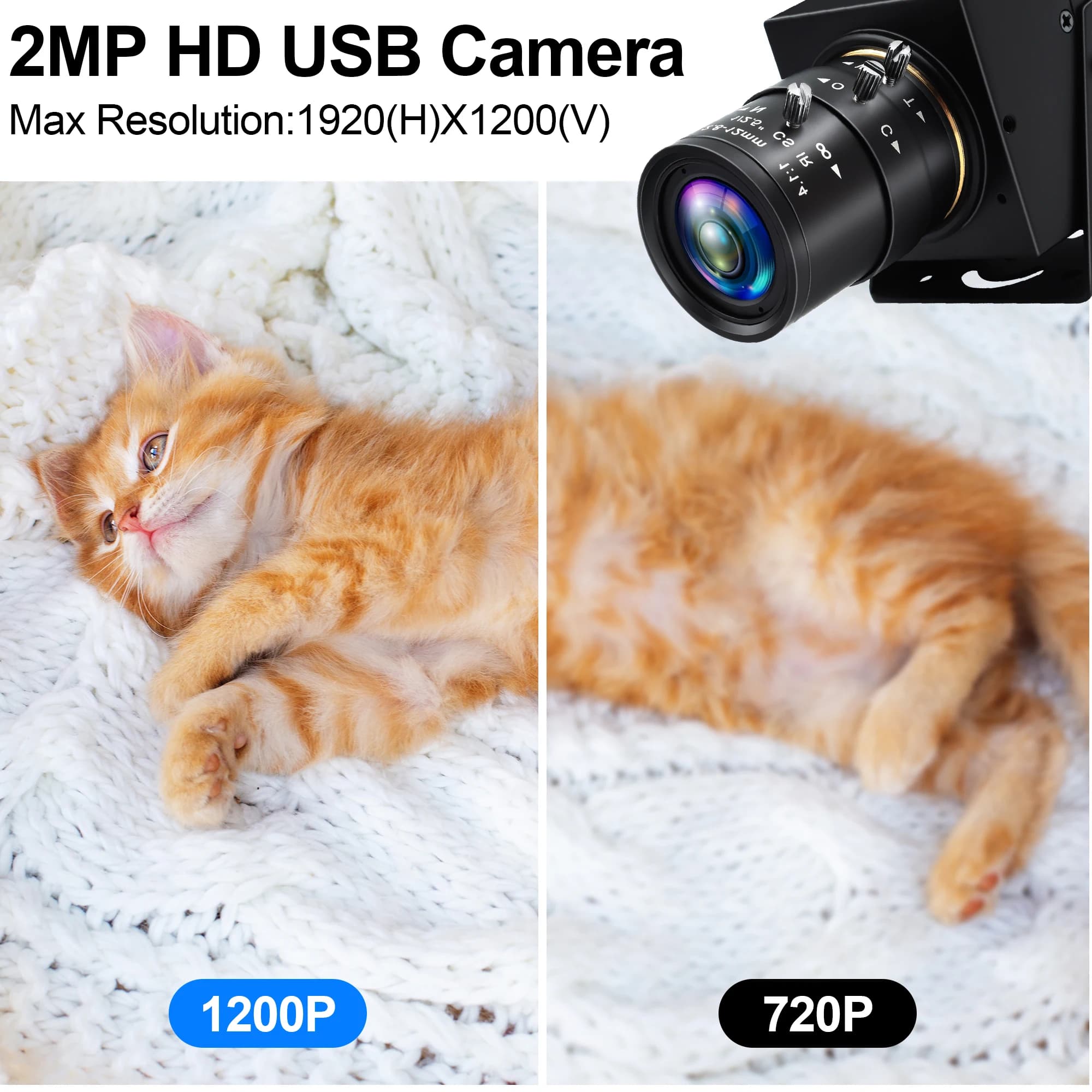 ELP 2.8-12mm/5-50mm Varifocal Zoom Lens Global Shutter Industrial Camera Full HD 1200P 1080P 90fps High Speed UVC USB Webcam