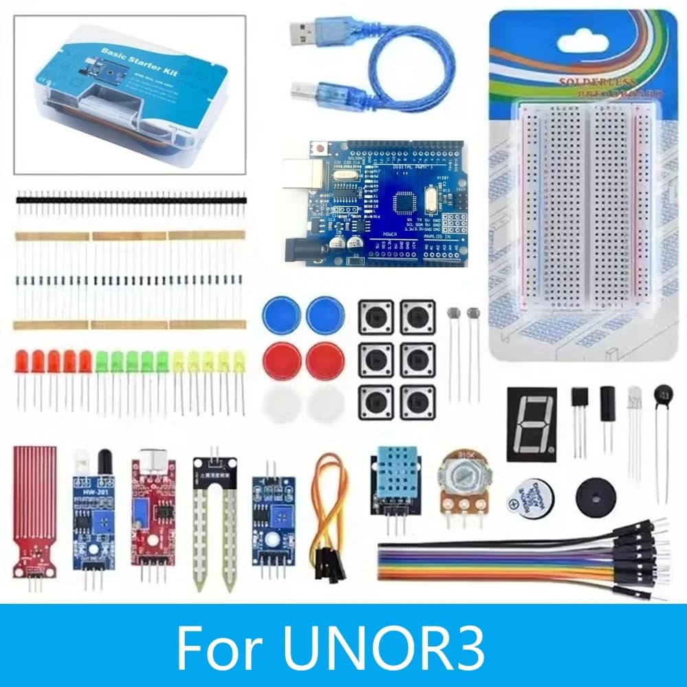 400 Tie-points Breadboard DIY Project Starter Kit For Arduino UNO R3 Kit Electronic DIY Kit Electronic Component Set With Box