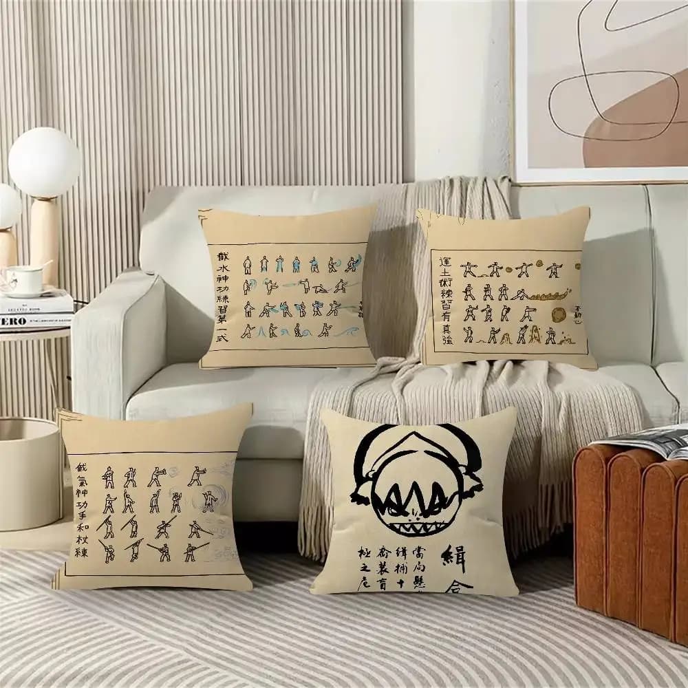 Federa per cuscino Avatar: The Last Airbender, stile retrò, regalo, decorazione per casa, ufficio, camera da letto, divano, auto, 45x45