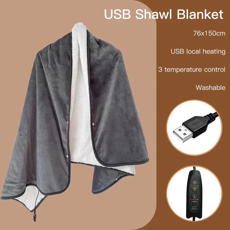 Coperta invernale riscaldata elettrica USB livelli di riscaldamento Coperta riscaldata in pile Coperta di flanella portatile Calore del mantello riscaldato rapidamente