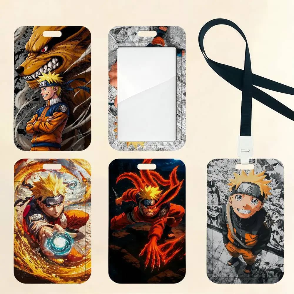 Porta Carte Anime U-Uzumaki N-Naruto, Porta Tessere per Carte Bancarie, Credito, Studente, ID, Metro, Lavoro, Badge, Carta d'Ingresso