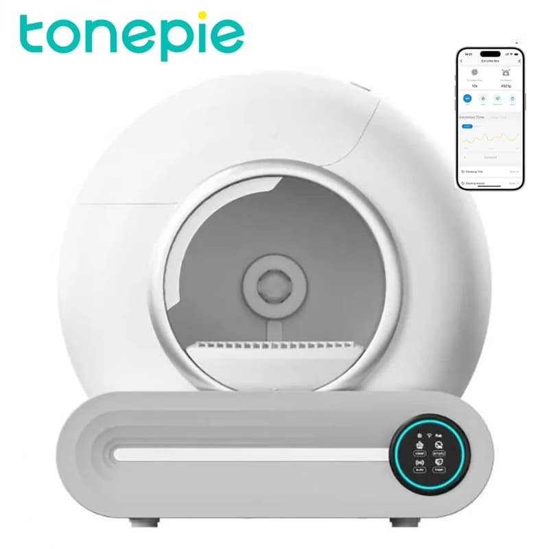 2026 Nuova versione Tonepie Ti Pro 65L Lettiera per gatti autopulente, lettiera per gatti automatica con controllo APP, vassoio per WC per animali domestici