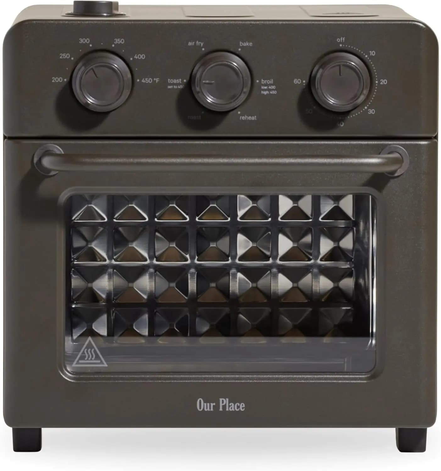 Forno Tostapane e Friggitrice ad Aria 6-in-1 in Acciaio Inossidabile, 12L Compatto da Appoggio, per Tostare, Arrostire, Cuocere al Forno, Riscaldare, Grigliare e Cuocere a Vapore, Carbone