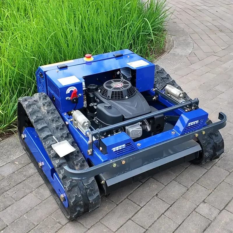 Customized Low Noise Compact Remote Control Mulching Lawn Mower For Village Cultural Square Surrounding Green Belt Gentle Slope