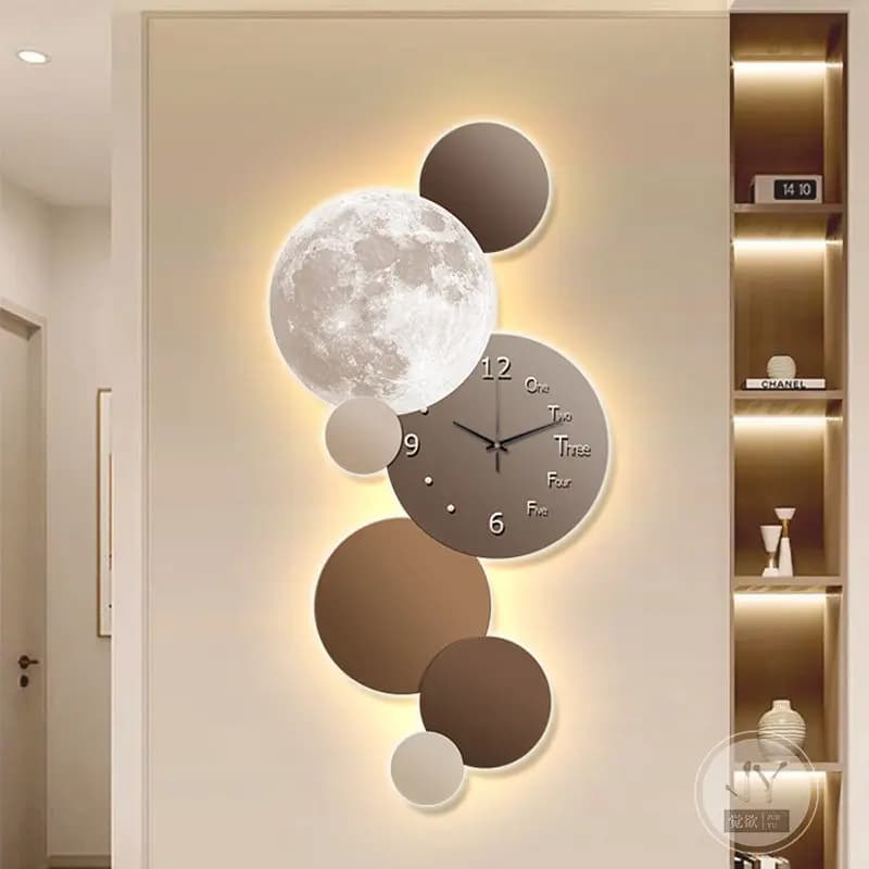 Orologio da Parete Decorativo Moderno per Ingresso, Orologio Digitale LED Astratto, Silenzioso per Soggiorno e Corridoio, Decorazione per la Casa