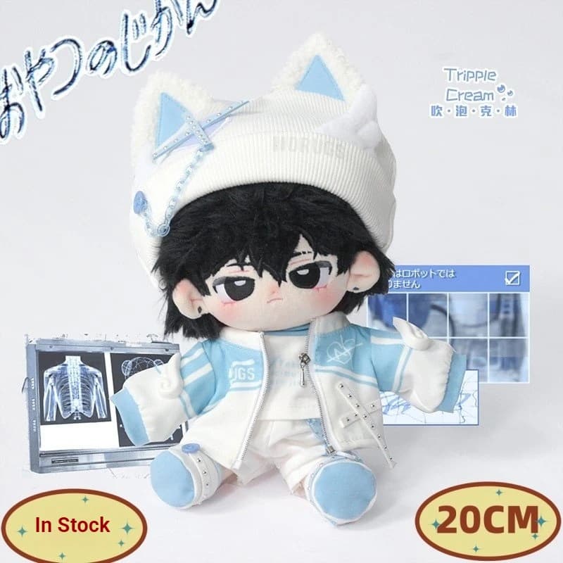 Set di Vestiti per Bambole in Cotone da 20cm, Stile Originale Autentico Azzurro, Subcultura di Guarigione, Alta Estetica per Bambole di Peluche