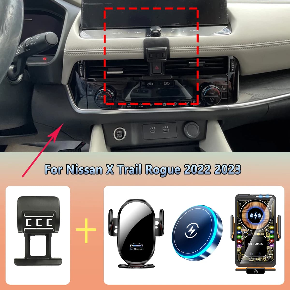 Supporto per telefono per auto sfiato per Nissan X Trail Rogue T33 2022 2023 auto di ricarica wireless magnetica per accessori per rack di montaggio Magsafe