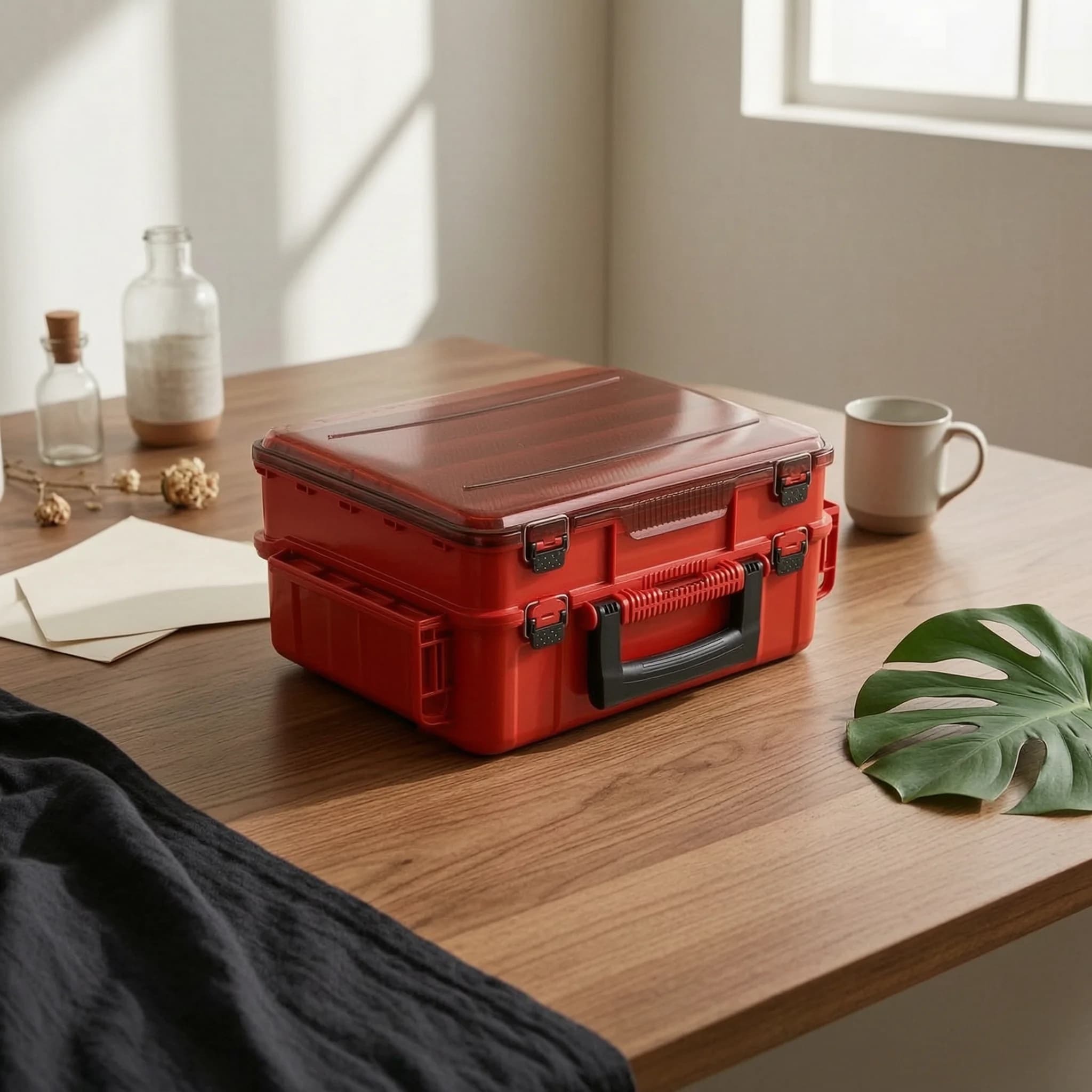 Double-Layer Tackle Box ABS Double Layer Tackle Box Multi Compartment Customizable Dividers