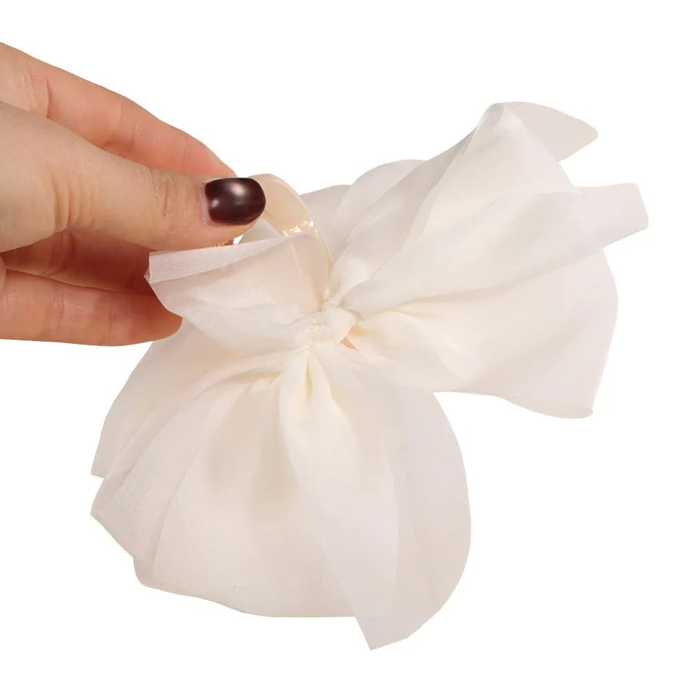 Chiffon Hair Clip French Style Luxury, Big Sweet Flame, Shark Clip, Elegant Women's Hair Accessories