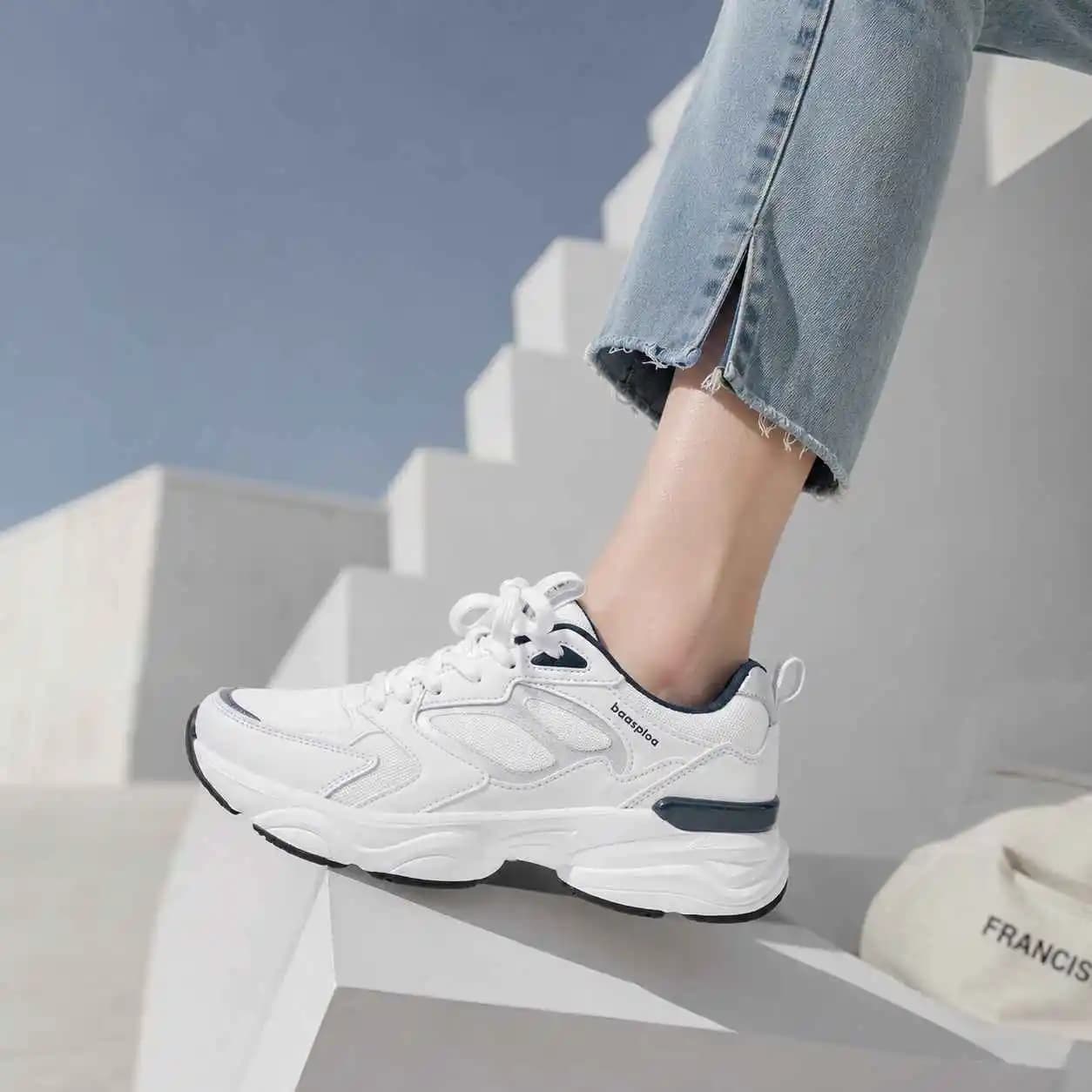 Baasploa Women's Platform Sneakers Height Increasing Casual Shoes Breathable Mesh Trainers Lightweight Fashion Walking Shoes