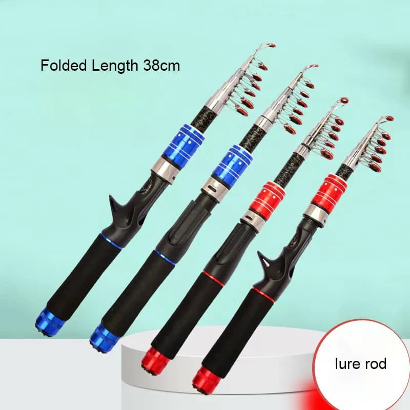 Fishing Lure Rod Telescopic Spinning Rod 2.1m Casting Rod Carbon Ultral Ligth Short Travel Fishing Pole Mini Sea Rod