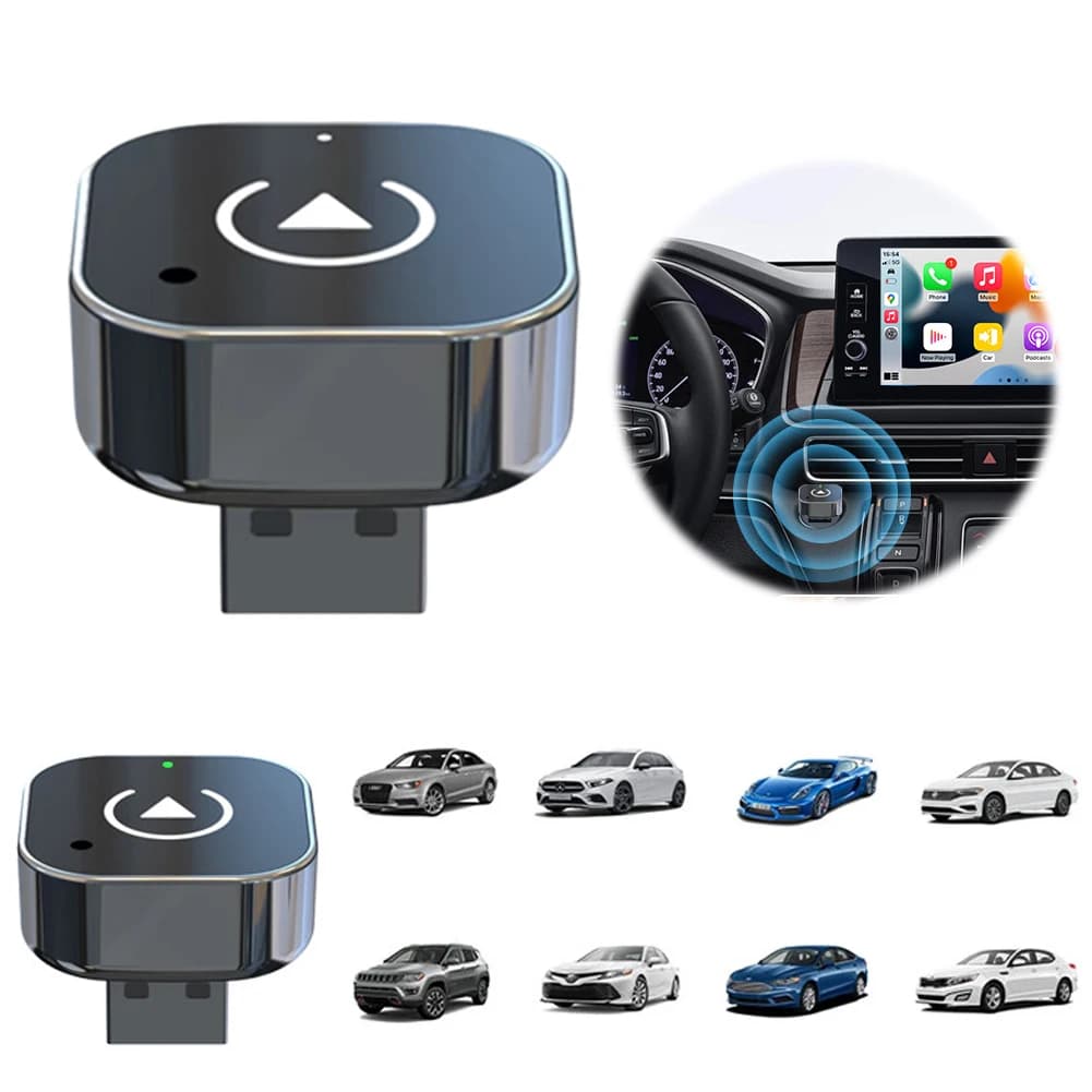 Wireless Adapter 2 in 1 for iPhone Android CarPlay Android Auto USB Dongle Smart Mini Box Plug & Play Wireless Wired Converter