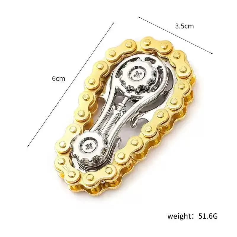Fidget Spinner a Catena da Bicicletta in Acciaio Inossidabile Steampunk, Giocattolo da Scrivania Silenzioso CNC per Alleviare lo Stress