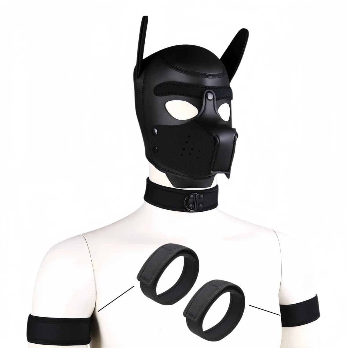 Unisex Punk Dog Party Cosplay Arm Harness Belt Set Adult Bondage Armband for Puppy Roleplay Games