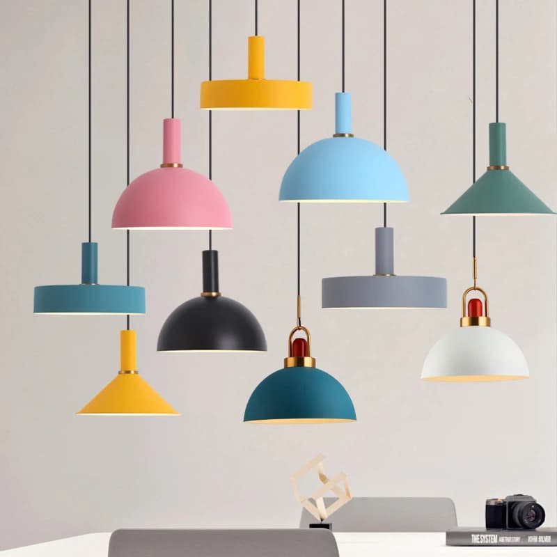 Lampade a sospensione a LED nordiche lampade a sospensione minimaliste in metallo cucina sala da pranzo camera da letto bancone Bar illuminazione per interni decorazioni per la casa E27