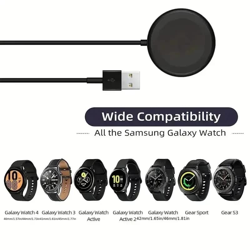 Caricatore Wireless per Samsung Galaxy Watch 3 4 5 6 7 8 Pro Active 2, Stazione di Ricarica Rapida Portatile con Cavo USB Type C PD