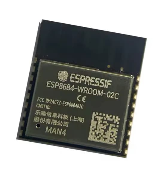 ESP8684-WROOM-02C: modulo Wi-Fi 4 e BT 5.3, RISC-V 120 MHz, antenna PCB integrata, flash da 2/4 MB, 14 GPIO, industriale -40 ° C~105 ° C