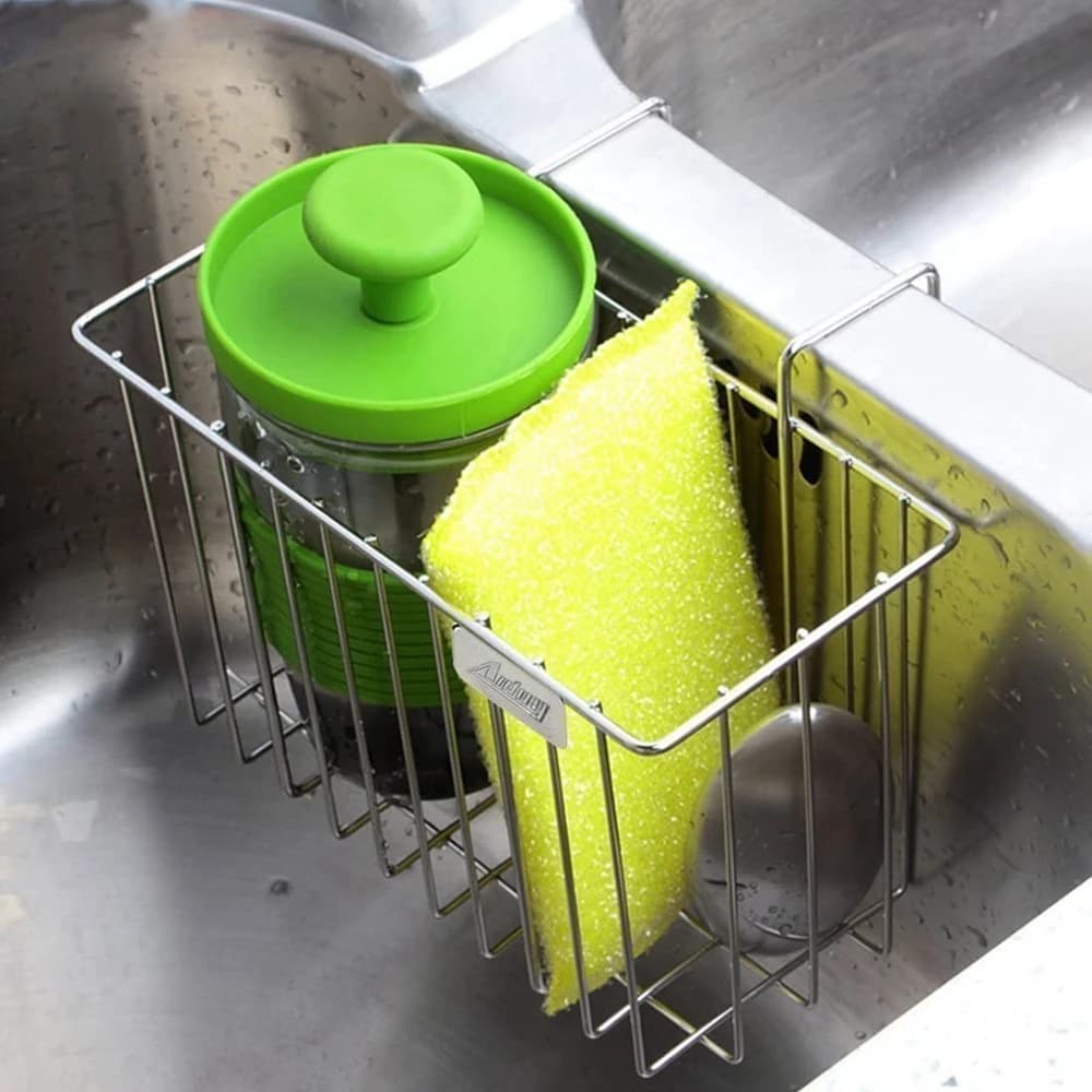 Cestino per rifiuti sospeso durevole Accessorio per lavello domestico Cestino per lavello Forniture da cucina Porta spugna Scolapiatti