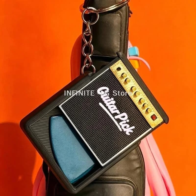 1/3 Pezzi Porta Plettri Portatile con Portachiavi, Contenitore per Plettri Anti-Smarrimento, Regalo per Appassionati di Chitarra, Basso e Ukulele