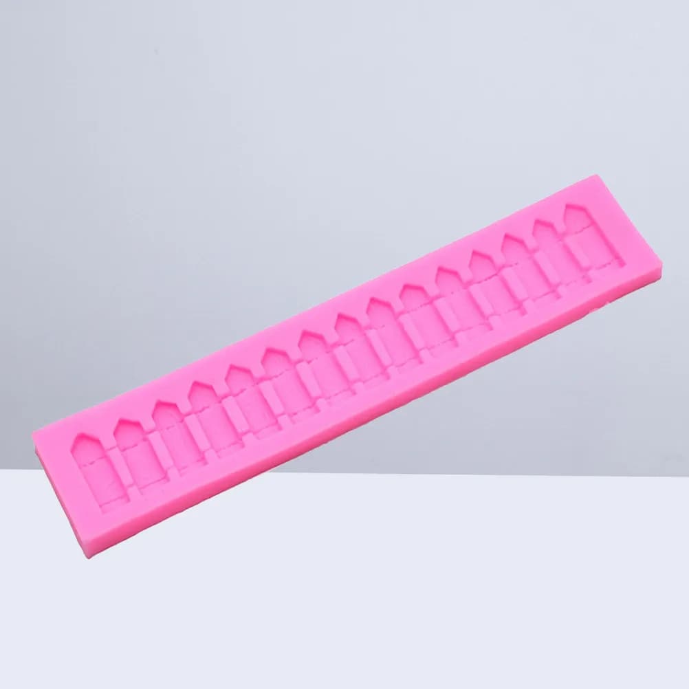 Stampo in Silicone per Fondente a Forma di Recinzione, Rosa, Antiaderente, Ecologico, per Decorazione Torte, Cioccolato, Caramelle, Gelatina