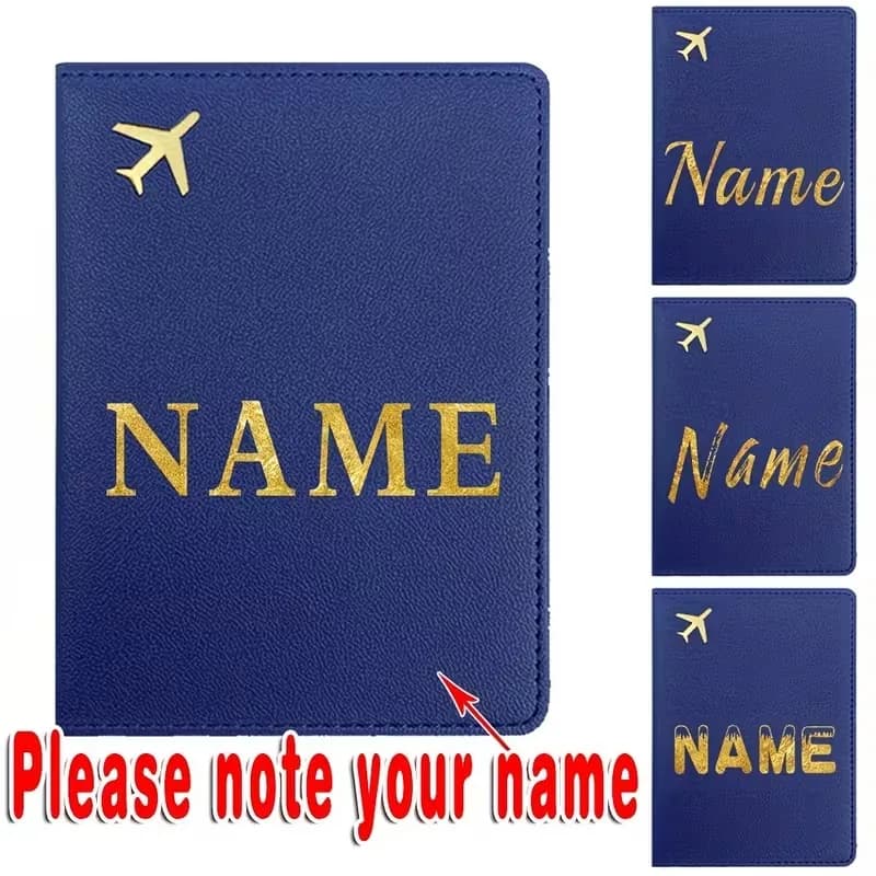 Custom Name Passport Sleeve Holder PU Passport Cover Protector High Quality Business Bank Card Case Organizer Air Ticket Storage