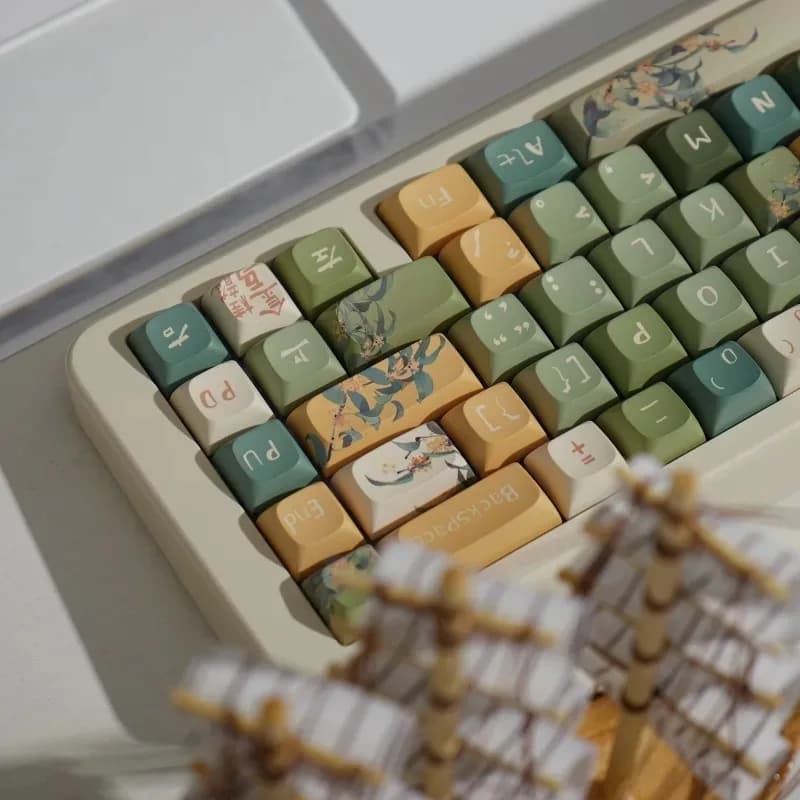 Set di Tasti Tematici in Stile Antico, Personalizzati in PBT con Sublimazione, Profilo Cherry per Accessori Tastiera Meccanica