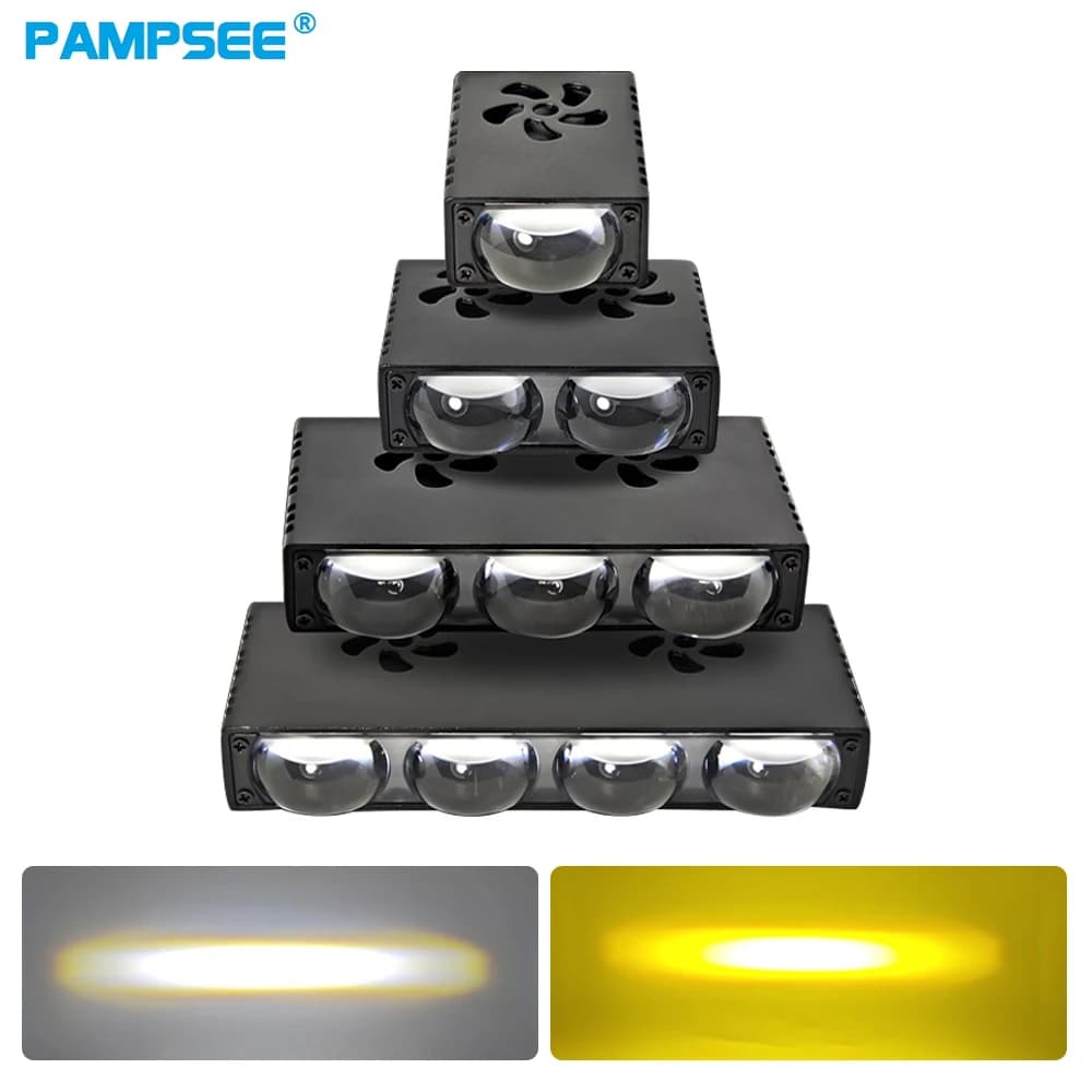 2PCS Auto Griglia LED Faro Paraurti Fendinebbia Lente del proiettore Luce da lavoro Mini Luce di guida Luci ausiliarie per auto moto