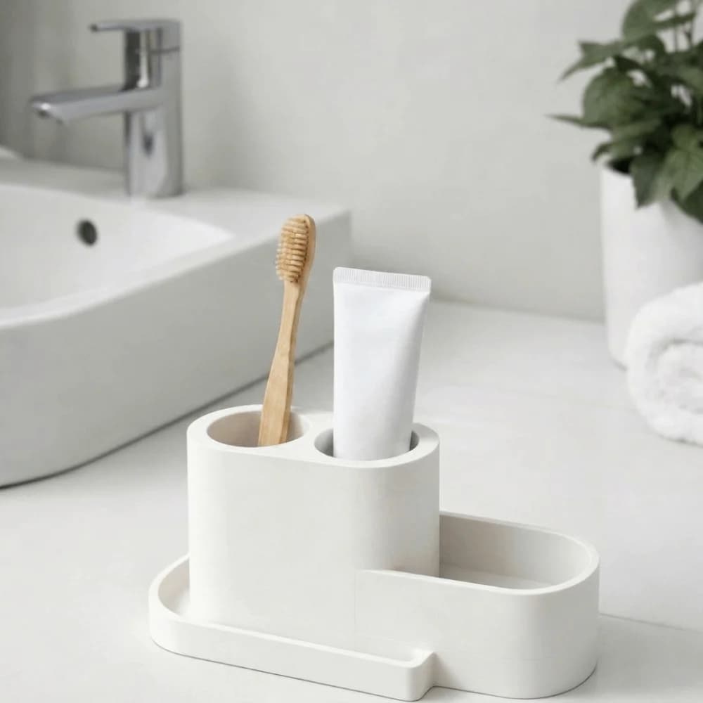 Toothpaste Detachable Toothbrush Holder Easy Clean Multi-Purpose Toothpaste Rack Compact Multi-functional Storage Rack Bathroom