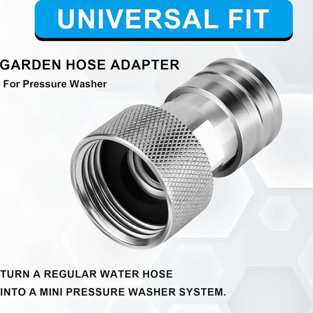 3/4" (GHT) garden tubing adapter with 1/4" high pressure quick coupling, leak proof