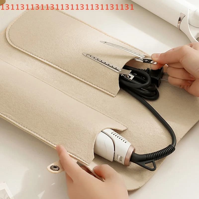 Felt Mat for Ricciacapelli wand, cover for hair plate, bag for storing hair, hairdresser, curling iron, insulating mat, heat-resistant case