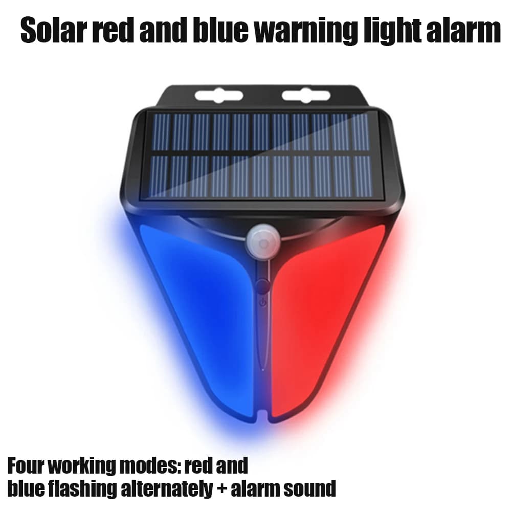 Sirena di allarme Sensore di movimento Cortile domestico Esterno Wireless ad energia solare Luce stroboscopica Sirena Lampada di allarme flash impermeabile