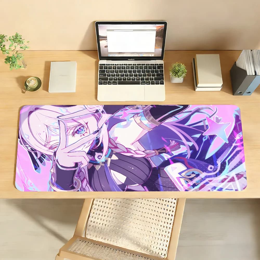 Tappetino per Computer da Gaming, Decorazione per Scrivania, Tappetino per Laptop e Ufficio, Grande Mousepad per Giochi Genshin Impact, Antiscivolo in Gomma