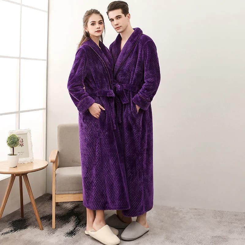 New Collection of Pigiami in Plush for Couples - Soft and Often White Bathrobe Extension for Men and Women