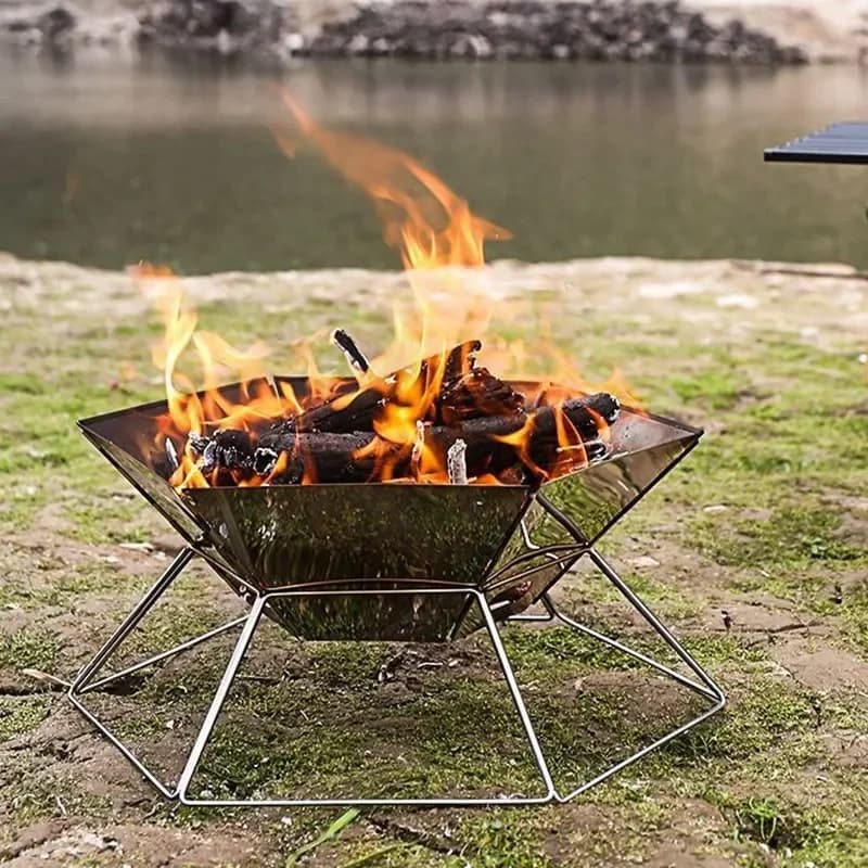 Portable wood stove brazier camping wood stove folding excursion Barbecue Grill Stand outdoor camping