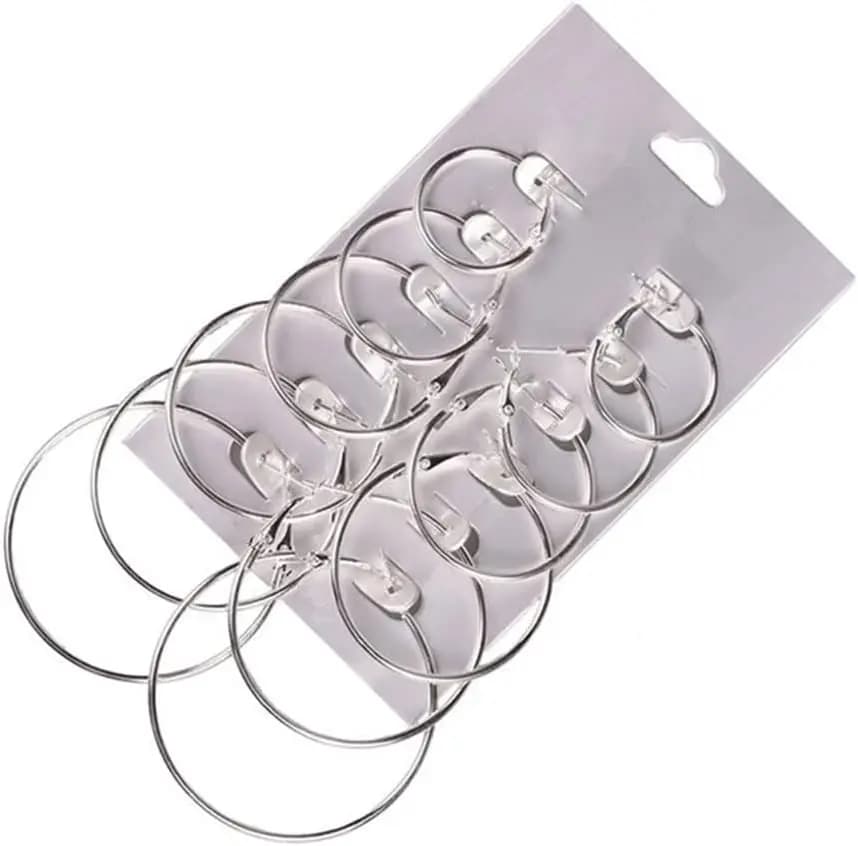 Orecchini a Cerchio in Argento per Donna, Set di Gioielli Eleganti