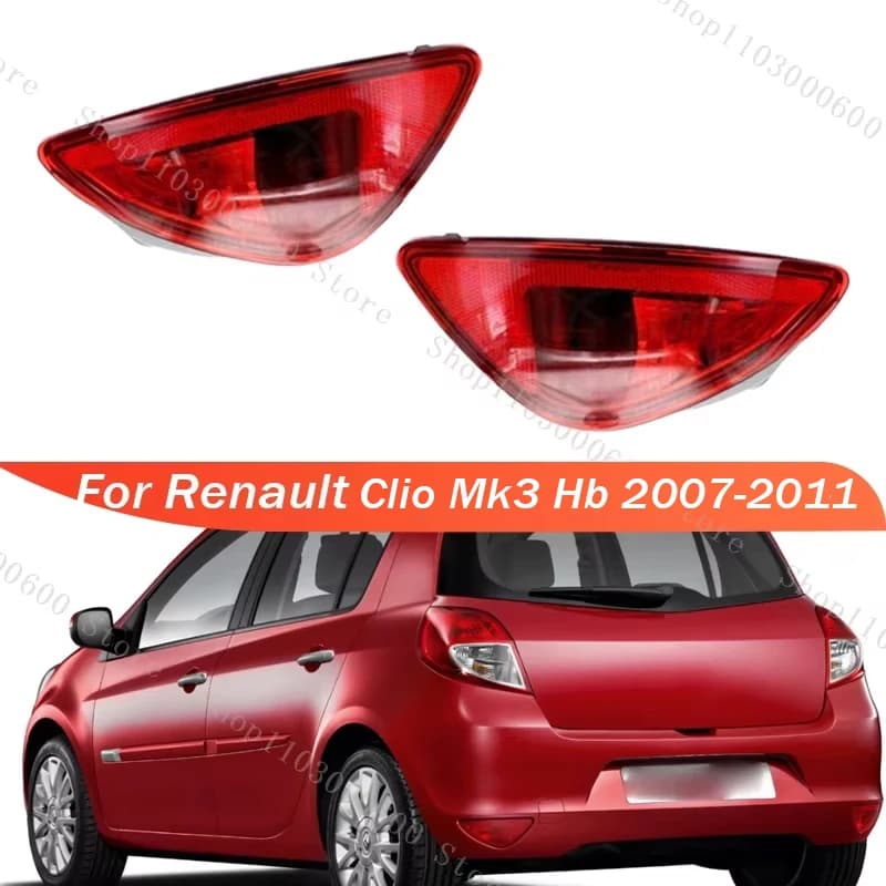 Per Renault Clio Mk3 Hb 2007 2008 2009 2010-2011 Auto Paraurti Posteriore Fanale posteriore Riflettore Lampada Posteriore Fendinebbia Riflettore Ricambi Auto
