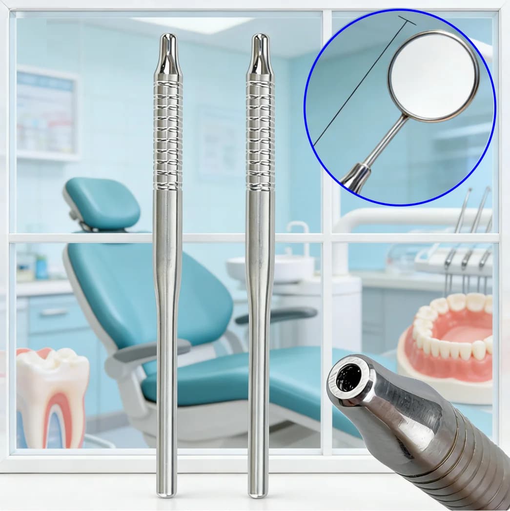 Dental Mirror Handle - Stainless Steel Odontoscope Handle for teeth whitening, Oral Care and Oral Examination