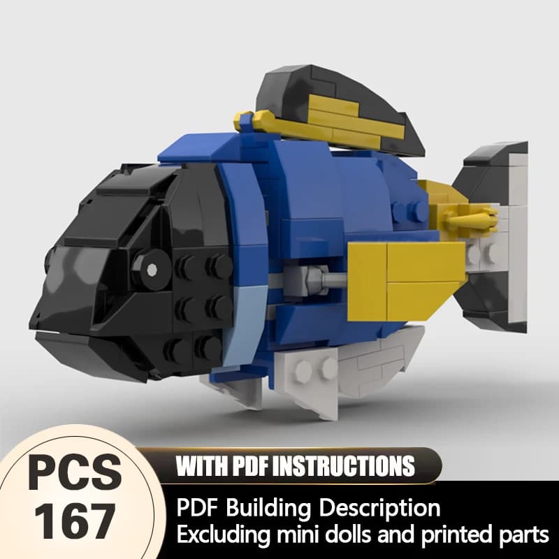 Creators Animal Series Model MOC Building Bricks Powder Surgeonfish Modular Technology Gifts Holiday Assemble Children Toys Suit