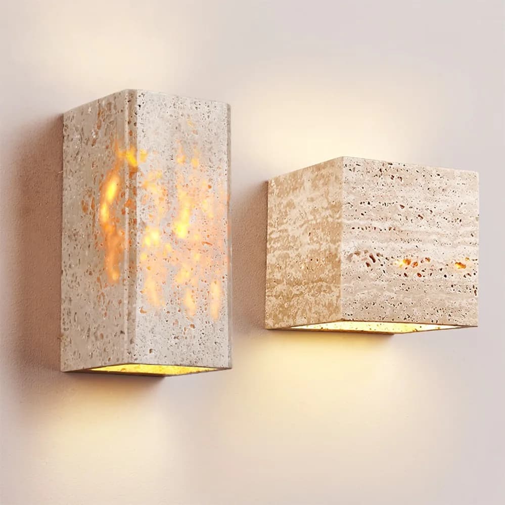 Wabi Sabi Lampada da parete in pietra naturale per soggiorno Camera da letto Scale Corridoio Decorazione artistica per interni Lampada da parete Lampada da comodino per la casa